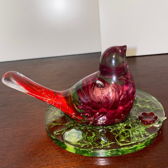 Hand Crafted Other - Floral Handmade Resin Bird Figurine